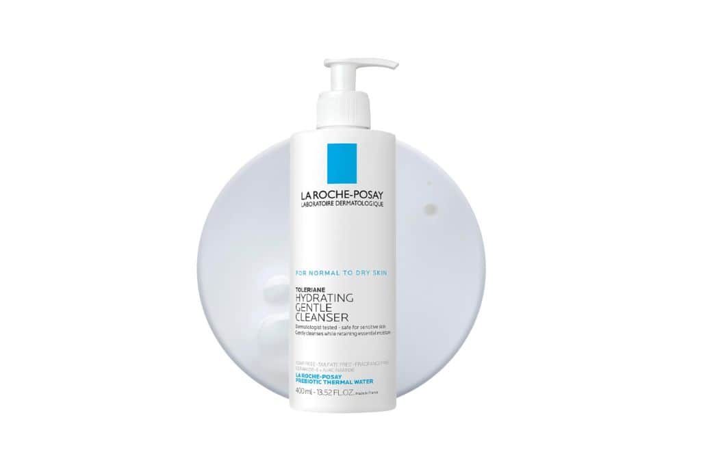 A white bottle of foaming cleanser