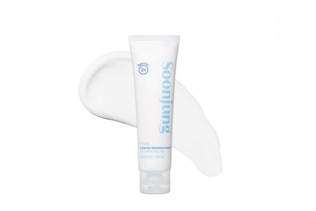 A white tube of ceramide serum for dry skin.
