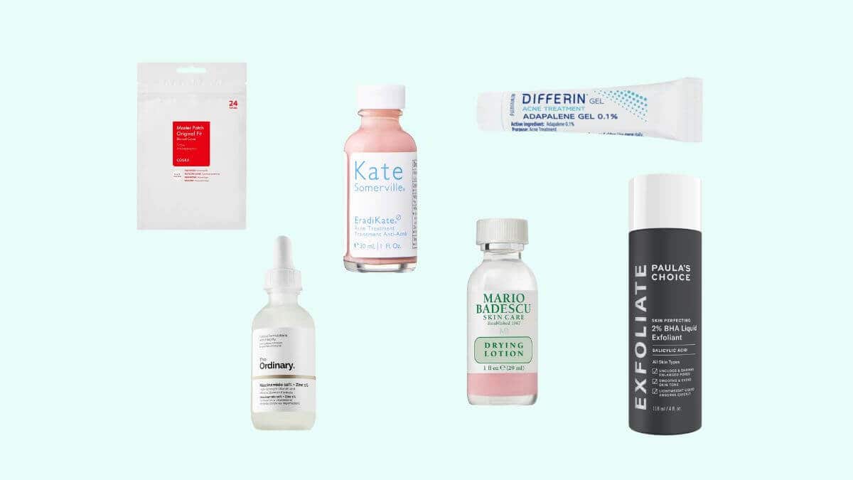 bottles of serums for the best acne treatments